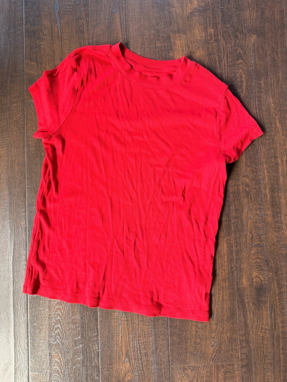 a new day Red Short Sleeve Crewneck Tee